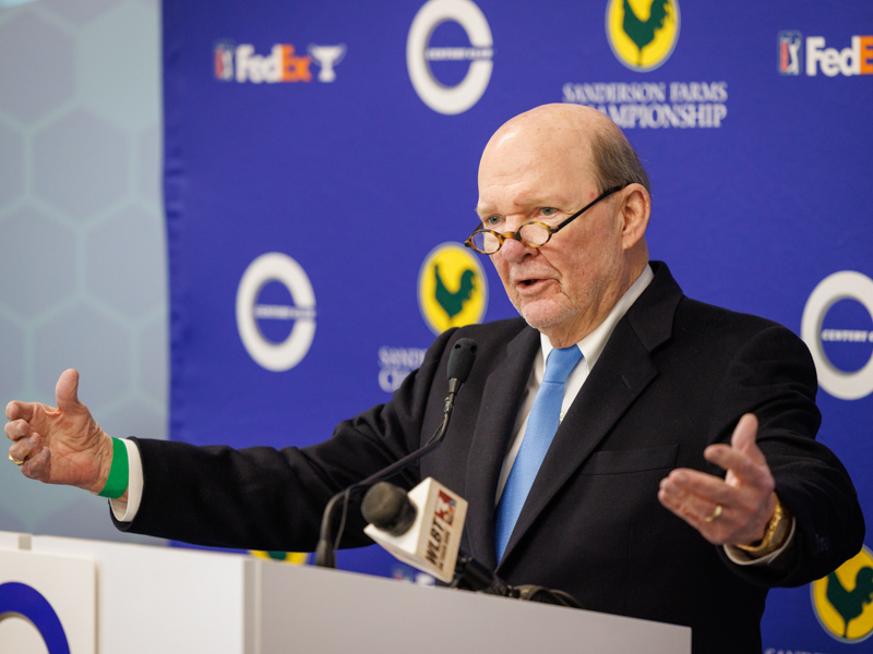 Sanderson Farms CEO and board chairman Joe Sanderson speaks of the company's commitment to the Sanderson Farms Championship and children's health care.