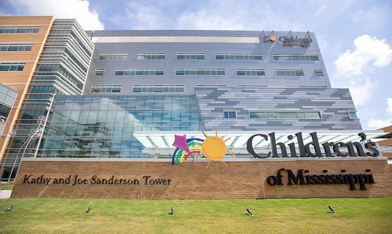 The Kathy and Joe Sanderson Tower at Children’s of Mississippi opened in November 2020.