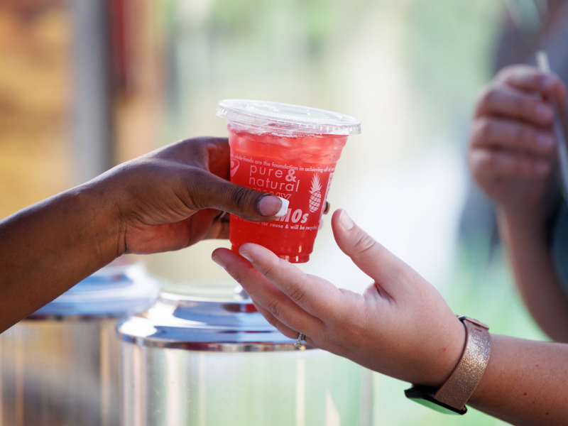 Sweet Beet was a popular offering from Mama Nature's Juice Bar at Thursday afternoon's Farmer's Market behind Backyard Burger. The event was sponsored by the UMMC Office of Well-being. Joe Ellis/ UMMC Communications 