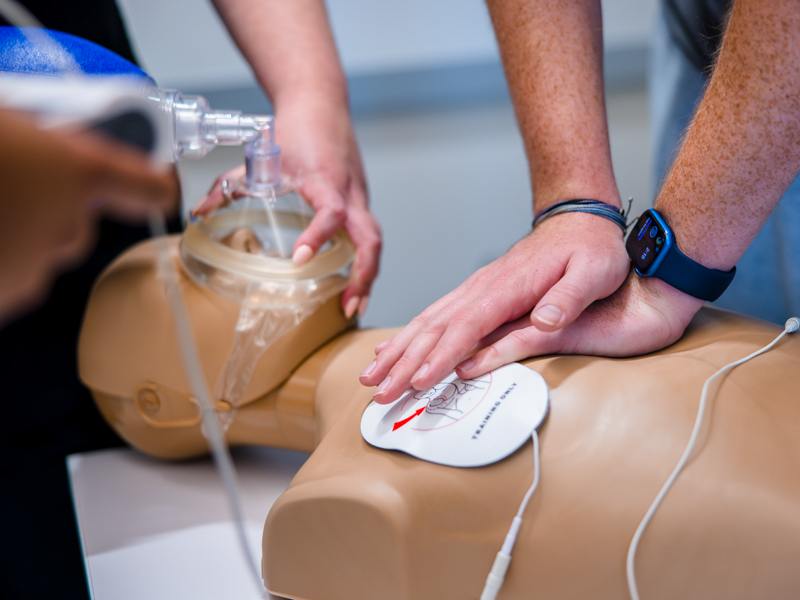 First-year medical students take part in Basic Life Support training on their first day of classes.