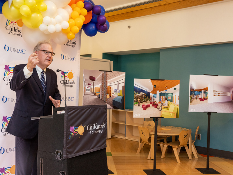 Phil Hanberry and his wife Melissa are honoring the memory of their daughter, Maggie, by matching gifts to the renovation fund of the Center for Cancer and Blood Disorders at Children's of Mississippi. Melanie Thortis/ UMMC Communications 