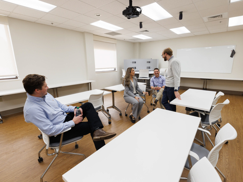 School of Medicine students hang out in a technology and learning room for their use at UMMC Grenada. Joe Ellis/ UMMC Communications