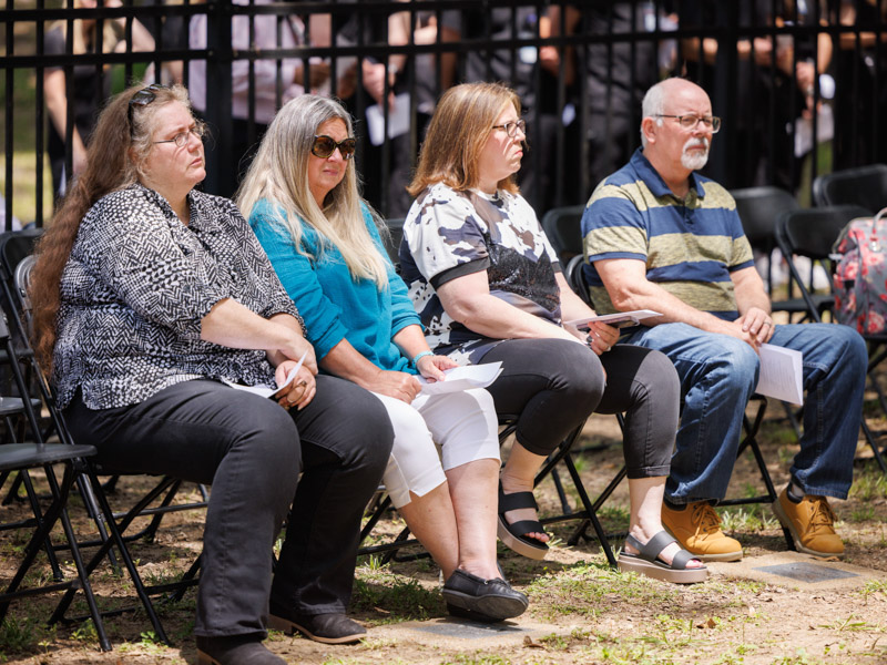 Attending the Ceremony of Thanksgiving in honor of Pearlie Crawford of Meridian are from left, daughter Ginger Crawford of Meridian; Susan Enns of Bagdad, Florida; daughter-in-law Sheri Crawford of Meridian; and son Greg Crawford of Meridian.