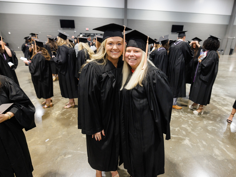 Kaylei Peterson, left, and her mom, LaDonna Peterson, both graduated from the School of Nursing. Joe Ellis/ UMMC Communications 