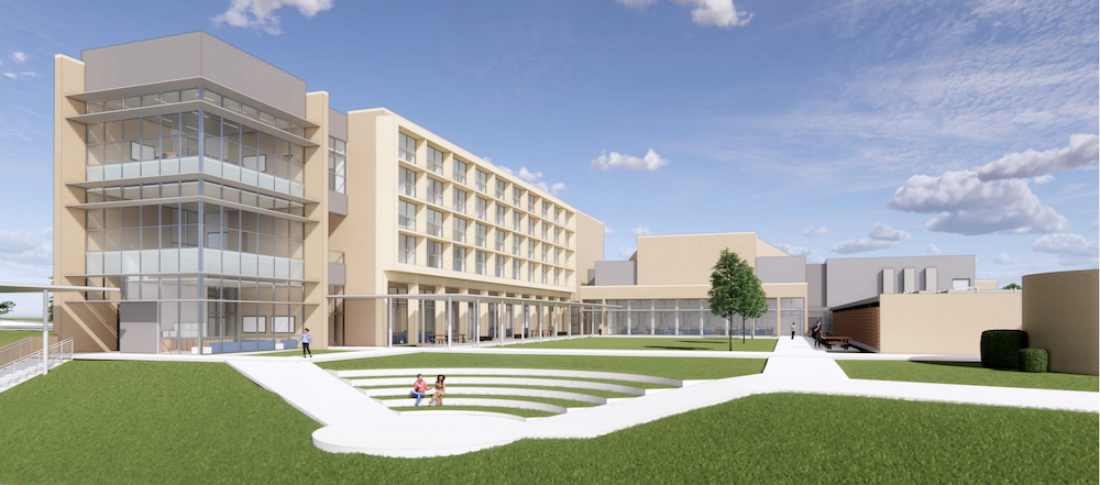 A architectural rendering shows UMMC's new School of Nursing, which will allow for a 25 percent increase in students.