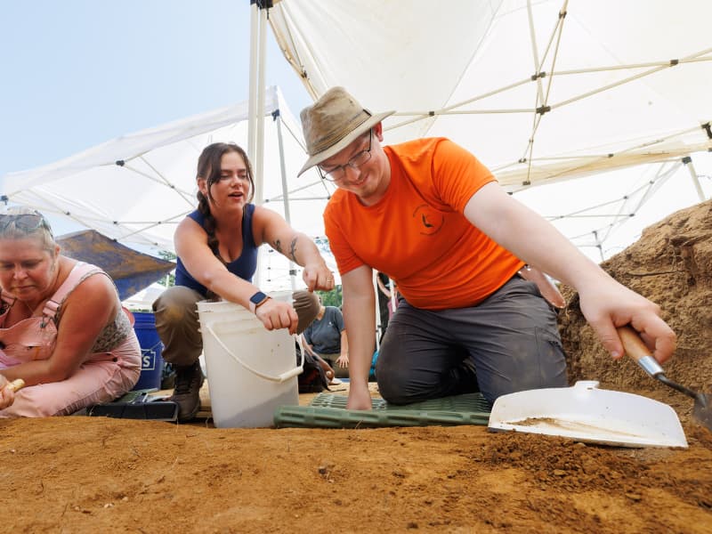 Becki Steele, a recent graduate of Randolph Macon College in Virginia, left, Mississippi State graduate student Brittany Brown, center, and Millsaps College student Aiden Lewis.