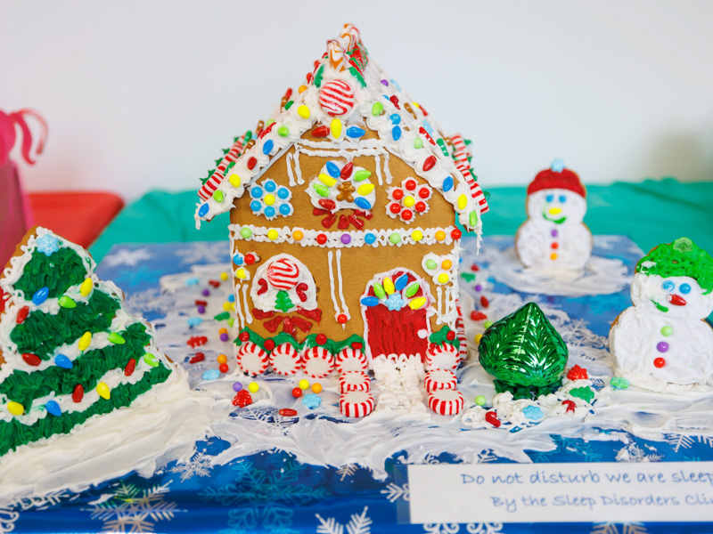 The Sleep Disorders Clinic built this candy-covered gingerbread house. Melanie Thortis/ UMMC Photography 