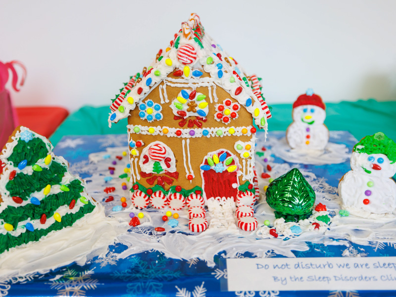 The Sleep Disorders Clinic built this candy-covered gingerbread house. Melanie Thortis/ UMMC Photography