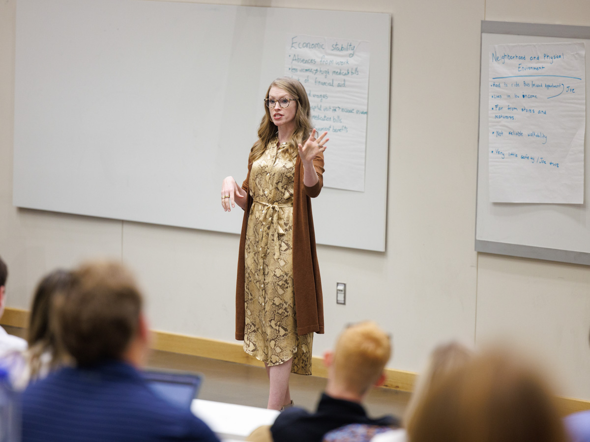 Students in an M3 Boot Camp session last summer listen to a presentation by Dr. Lyssa Weatherly. The Boot Camp sessions mark the beginning of the students' clinical training for the specialty they would like to pursue. Joe Ellis/ UMMC Photography