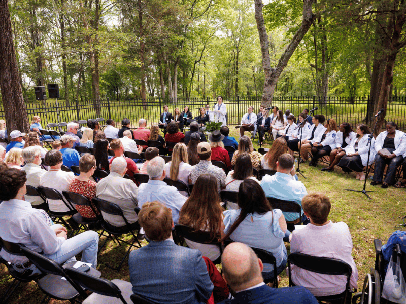 Mais Abdelhaq, a student in the School of Graduate Studies in the Health Sciences at UMMC, speaks on behalf of her classmates during the Ceremony of Thanksgiving in Memory of Anatomical Donors.