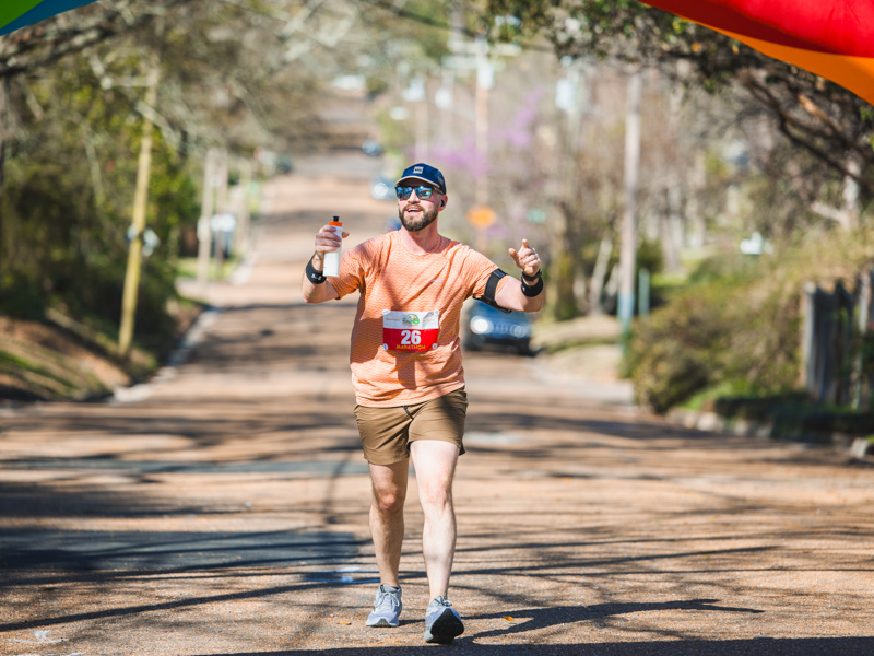 Justin Darrow of Zionsville, Indiana, traveled to Mississippi to run the Run the Rainbow for Children's marathon.
