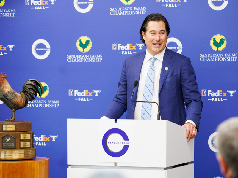 Dr. JR Woodall, President of Century Club Charities, shares the organization's mission of promoting golf to benefit charities in the state.