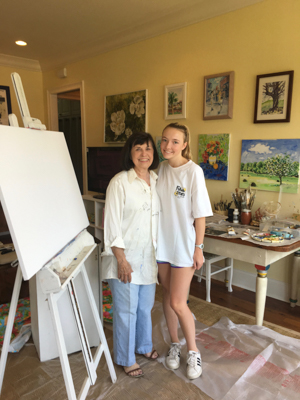 This photo of Gammon with her grandmother, Virginia Thomas, was taken years ago in Thomas' studio, right before the two started painting together. (Photo courtesy of Gammon)