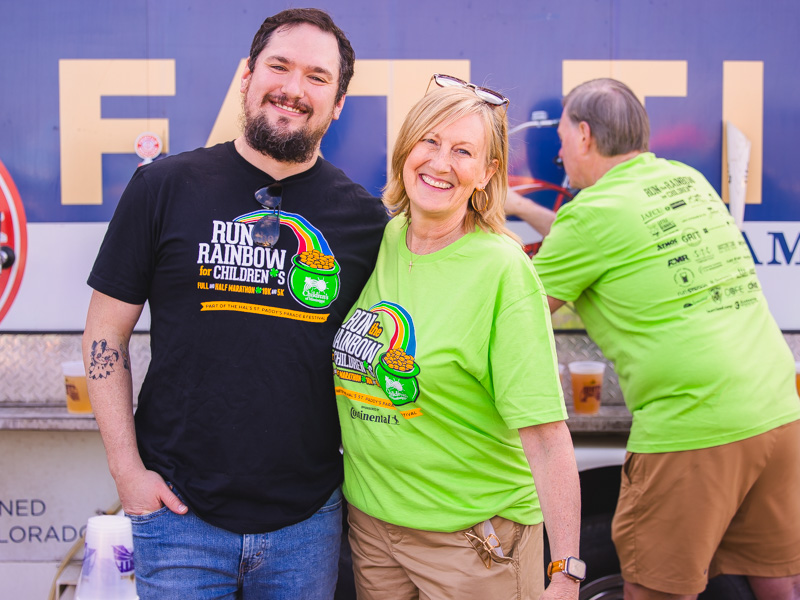 Dr. Nathan Freeman and Louise Dove of Children's of Mississippi attend the 2026 Run the Rainbow race benefitting the children's hospital.