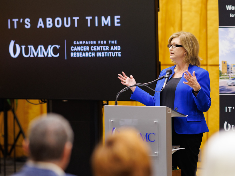 Dr. LouAnn Woodward, vice chancellor for health affairs, tells about the Medical Center's mission to bring a higher level of cancer care and research to the state.