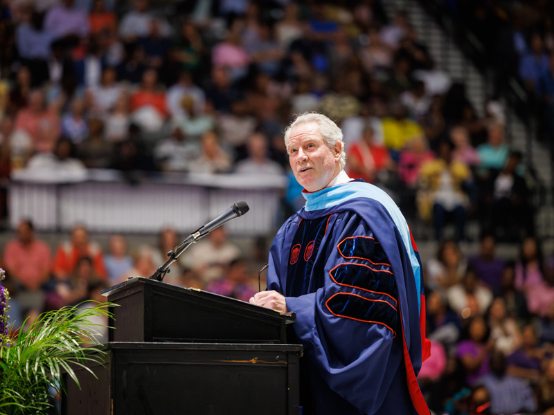 University of Mississippi Chancellor Glenn Boyce congratulates graduates and their family and friends.