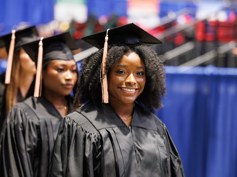 Dylian Rodkeya Johnson-Burton is joyful about receiving her BSN degree.