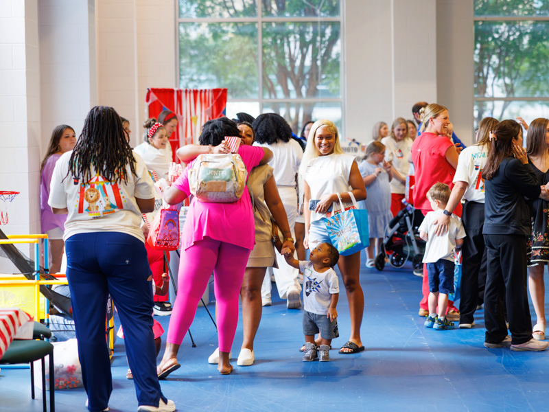 Families reunite with caregivers during the UMMC NICU reunion at Children's of Mississippi.