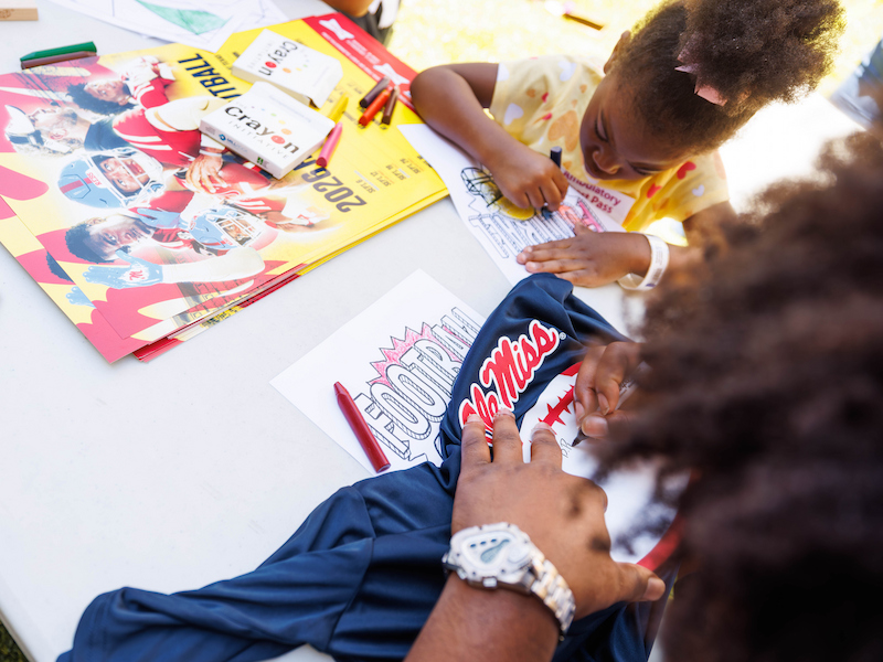 University of Mississippi football team visits Children's of Mississippi