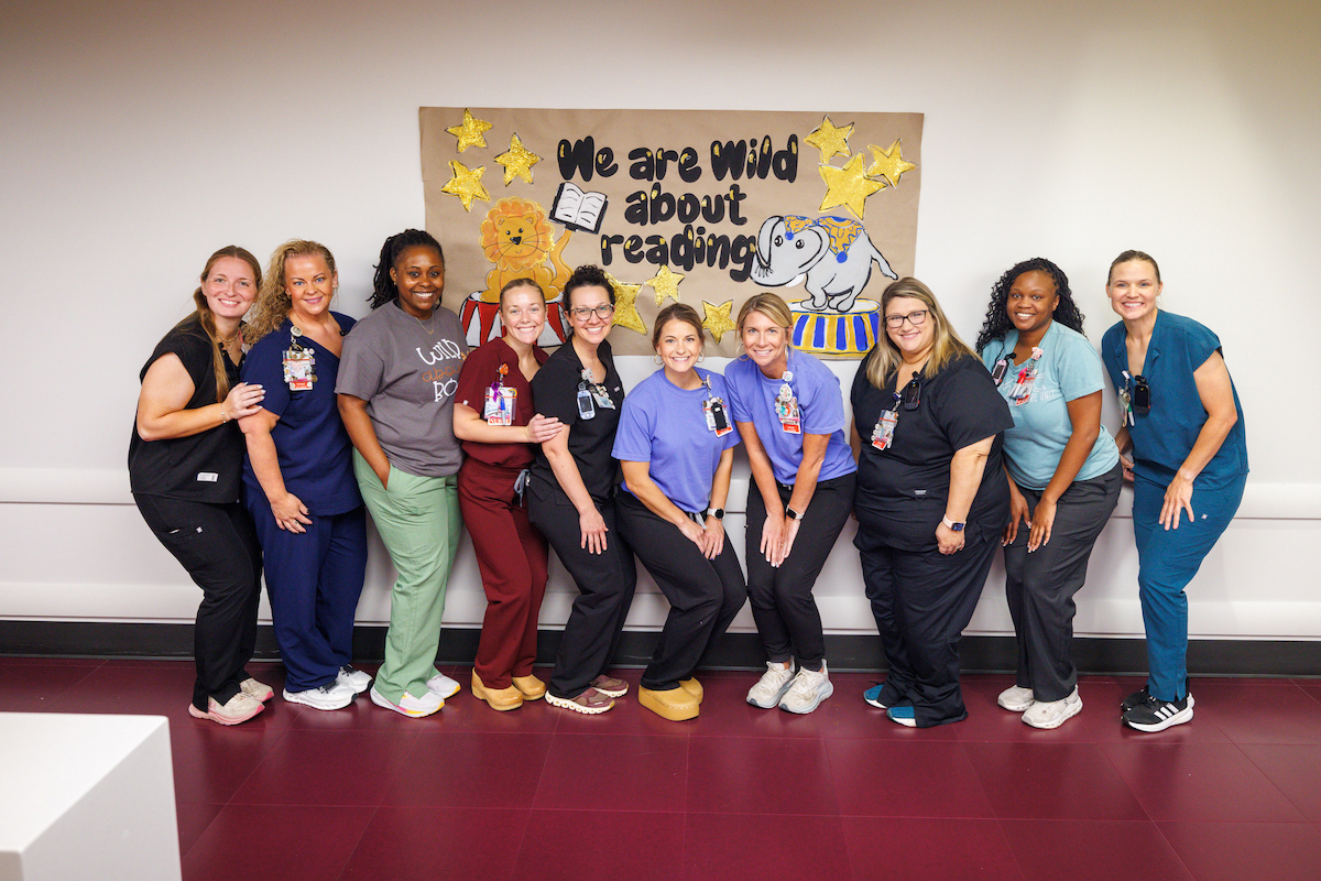 Staff from the Sanderson Tower NICU are wild about reading.