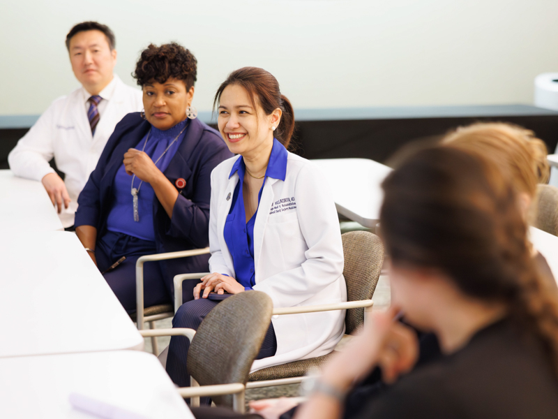 From left, Dr. Hyung Kim, Tina Norrells-Gustavis and Dr. Jennifer May Villacorta will help provide comprehensive training and resource assistance across the full spectrum of rehabilitation medicine for residents in UMMC’s Physical Medicine and Rehabilitation Residency Program.