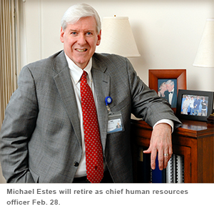 Michael Estes will retire as chief huma.n resources officer Feb. 28.