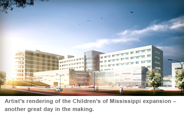 Artist's rendering of the Children's of Mississippi expansion - another great day in the making,