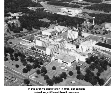 In this archive photo taken in 1986, our campus looked very different than it does now.
