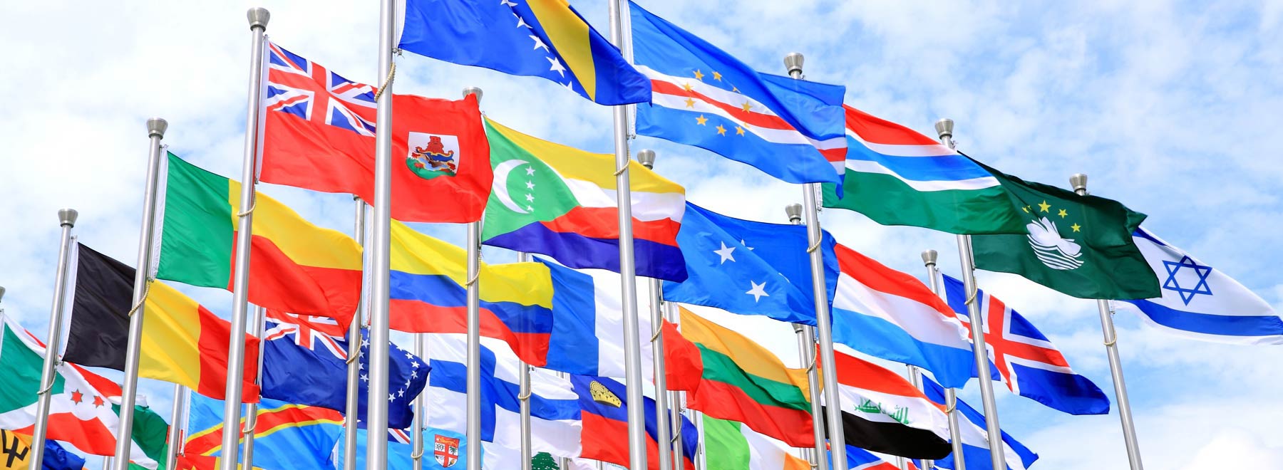 Row of international flags