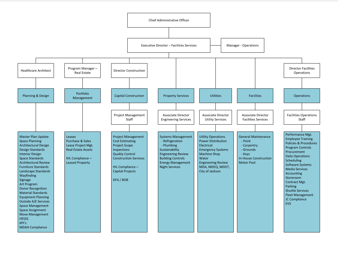 Medical Center Organizational Chart