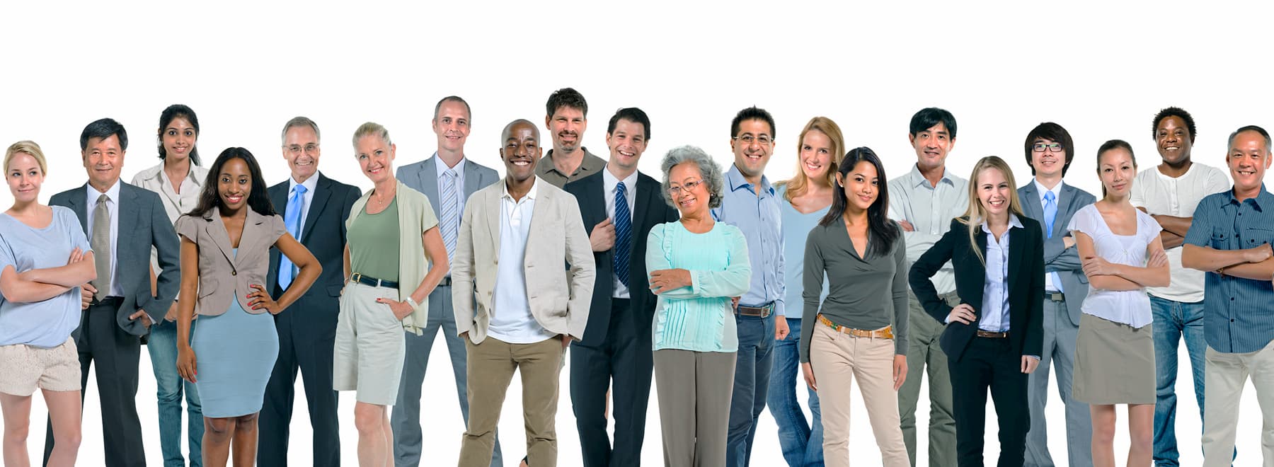 Group of people smiling.