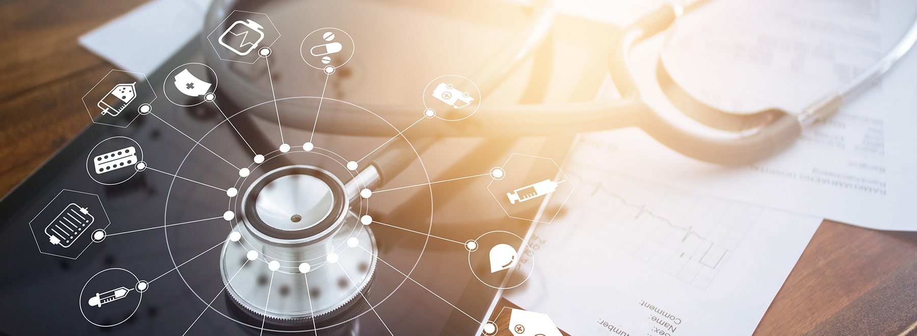 Graphic Illustrating Stethoscope on Table