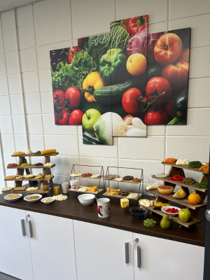 Display wall and food-table display table in the new Lifestyle Medicine Clinic