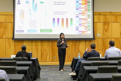 Tasnim Tabassum presents during SOPH Research Day 2026
