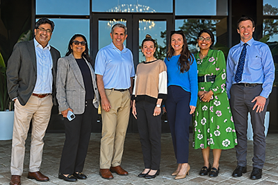 The CCRI leadership team gathered for a strategy retreat. Pictured are (from left)  Dr. Jay P. Singh, Dr. Seema Singh, Dr. Rodney P. Rocconi, Dr. Caroline E. Compretta, Dr. Leslie A. Musshafen, Dr. Devika Das and Dr. John Henegan.