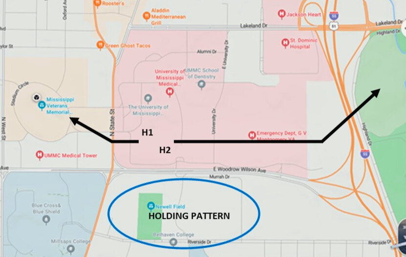Heliport Map for Incoming Aircraft