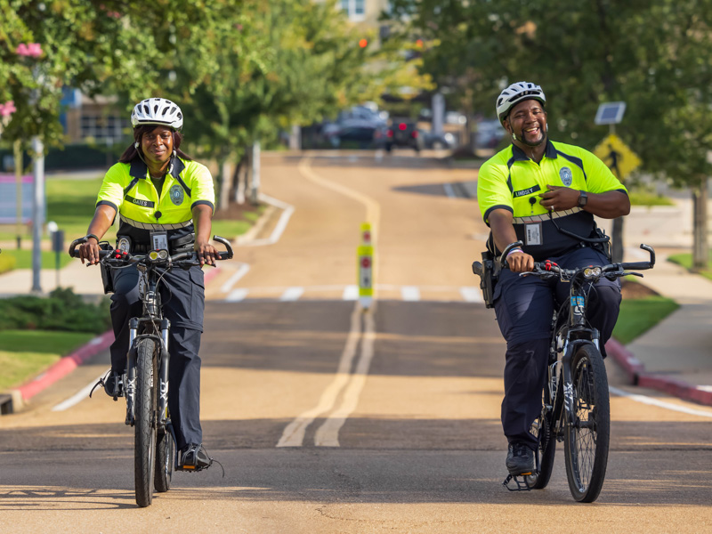 Police officers on bikes