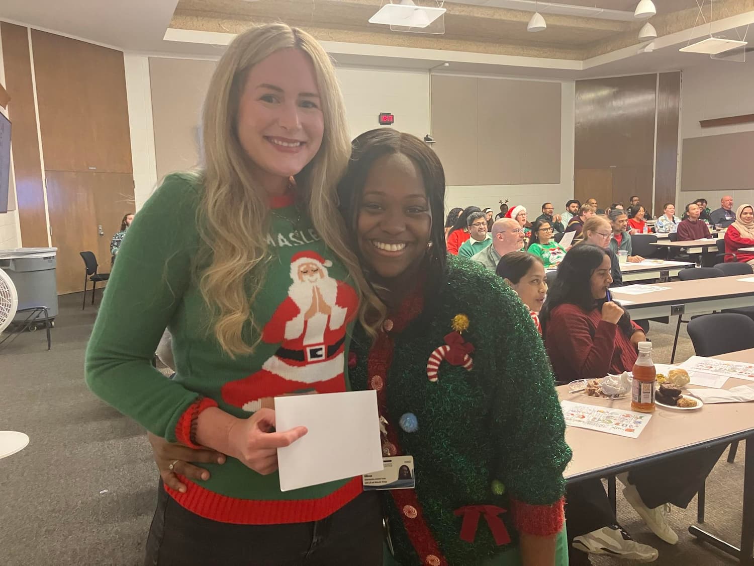 The Cell and Molecular Biology holiday party included prizes for game winners.
