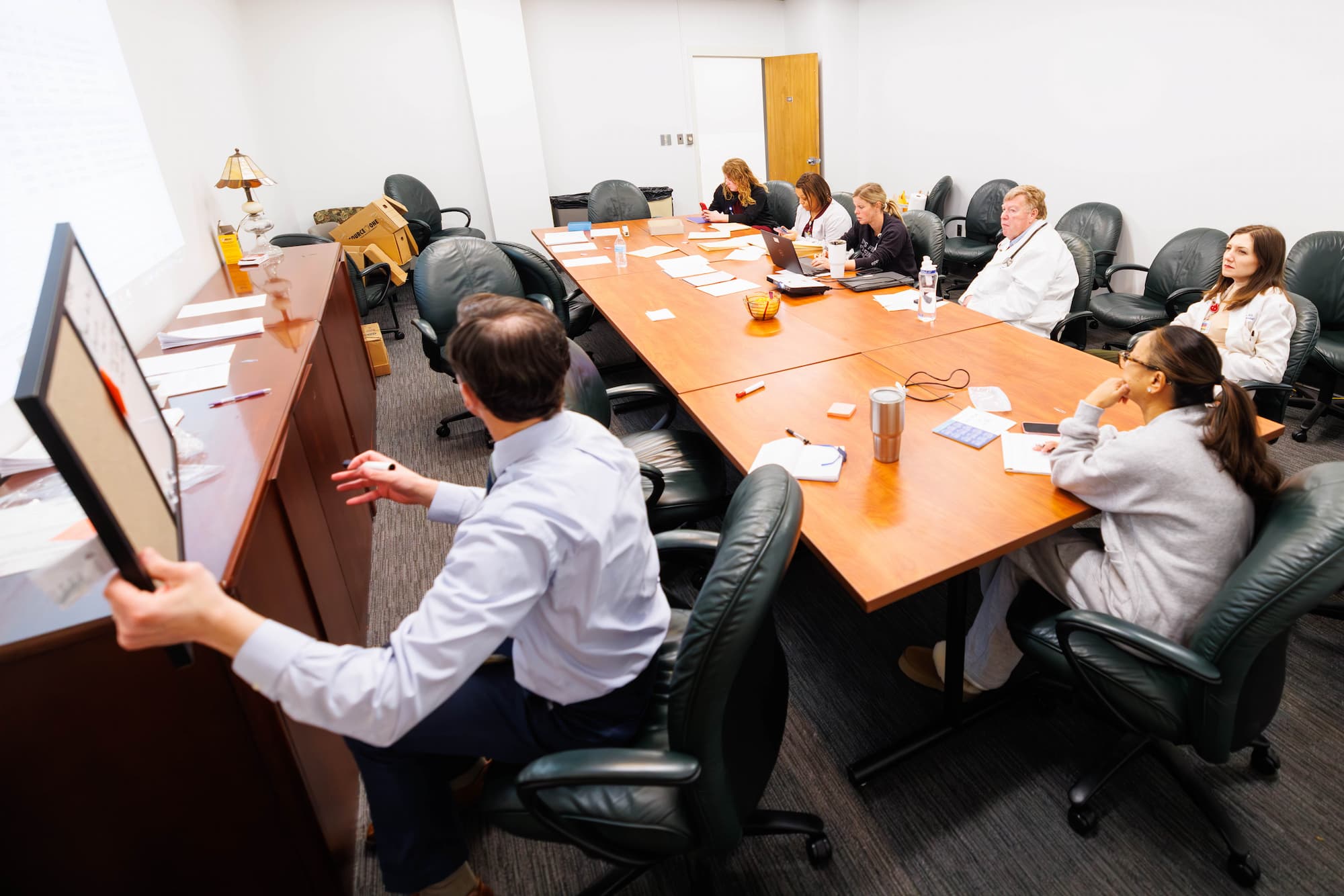 A conference room in the Hardy Clinical Sciences building became a command center for CCRI care during the cyberattack.