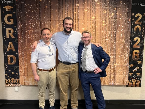 Congratulations to Med-Phys Residency Consortium graduates John White (CCRI), Finley Durham and Tom Hagan.