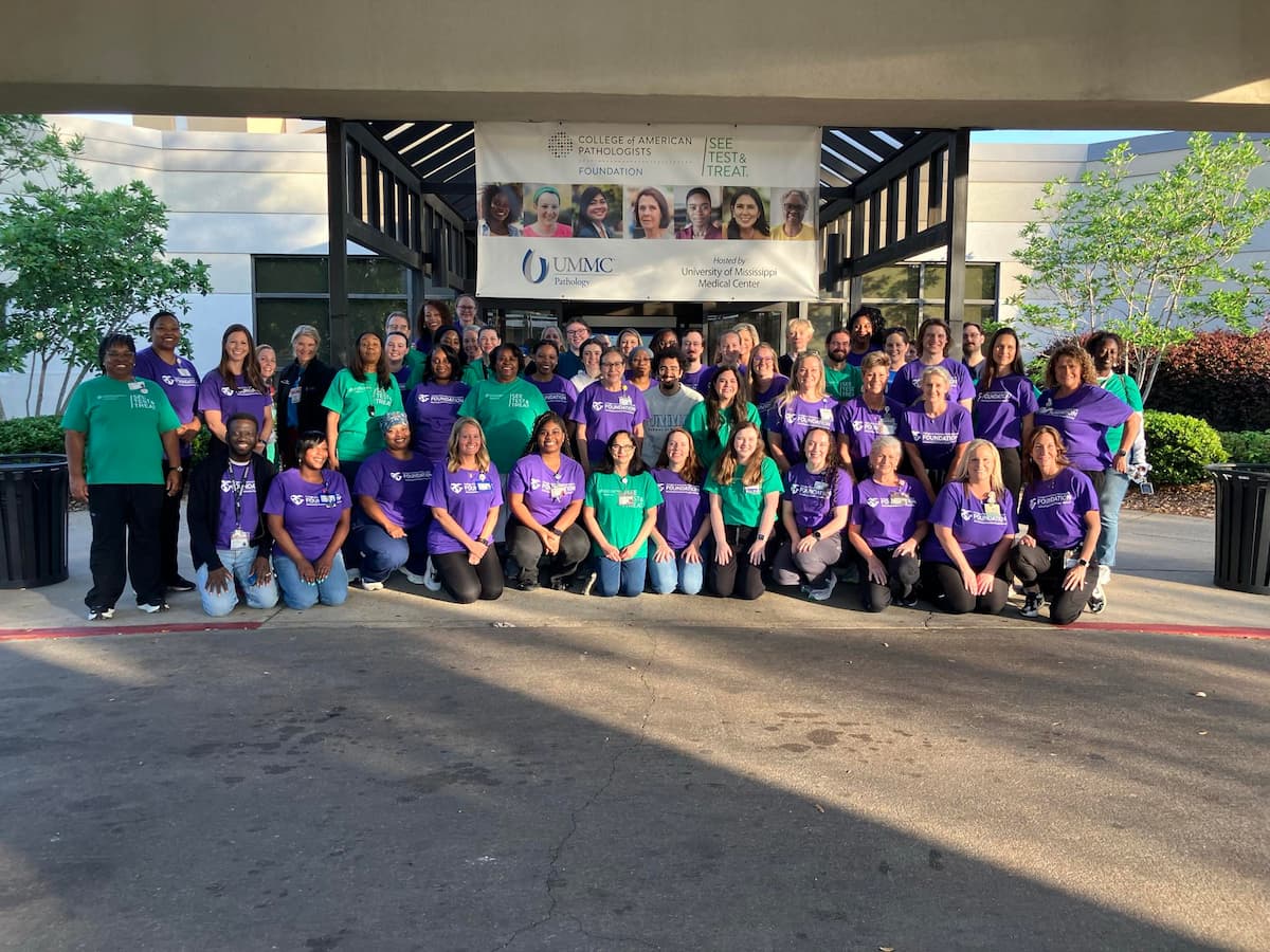 Volunteers are pictured at See, Test and Treat.