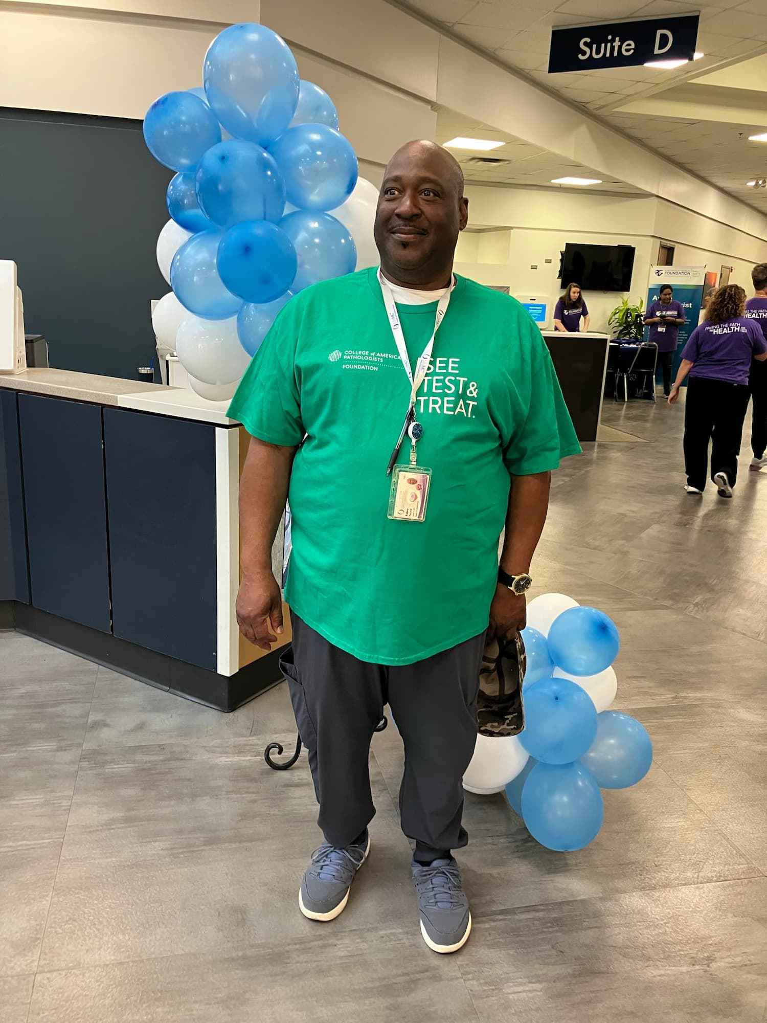 A See, Test and Treat volunteer is pictured.