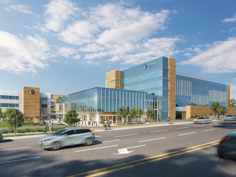 Exterior rendering of new CCRI building.