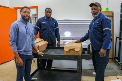 Volunteers from Penske at the EversCare Food Pantry monthly distribution