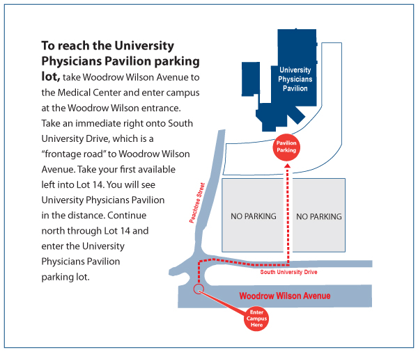 If you have an appointment in University Physicians Pavilion University of Mississippi Medical