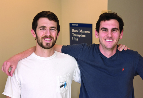 Medical students John Howard, left, and Ian Mallett entered the national Be the Match program as possible bone marrow or stem cell donors. Howard matched as a stem cell contributor, Mallett as a bone marrow donor.