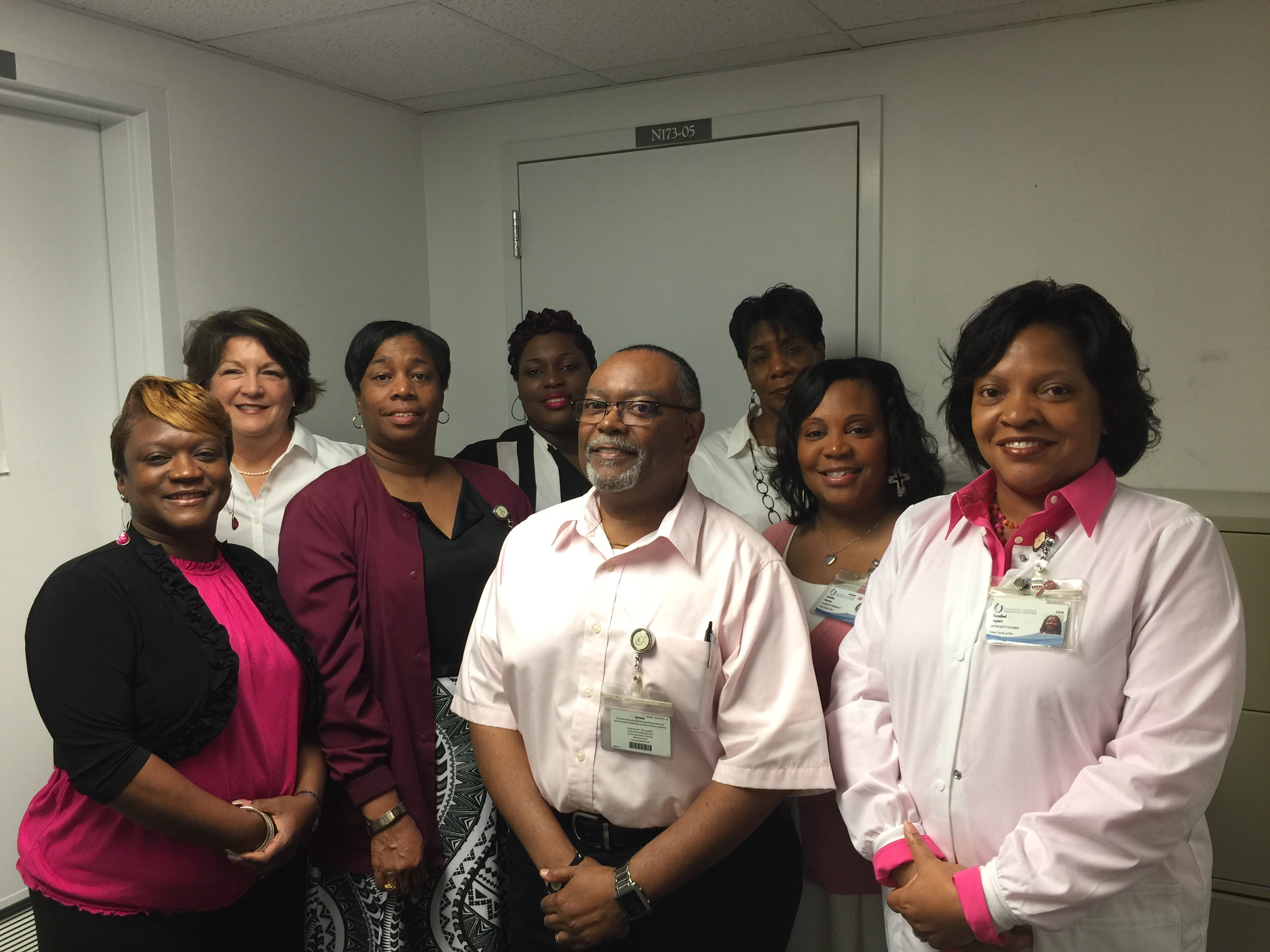 Some Patient Placement Center staff include, from left, Sonji Wilborn, Tammy Barnes, Hurene Smith, Tara Bell, Noah Godfrey, Lillie Carson, Amishau Harmon and Rosalind Jaynes.