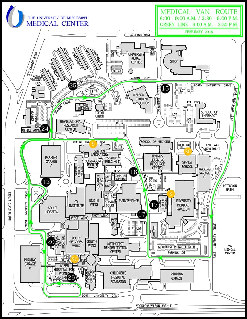 Revised Bus Routes Parking Zones Streamline Morning Commute University Of Mississippi Medical Center