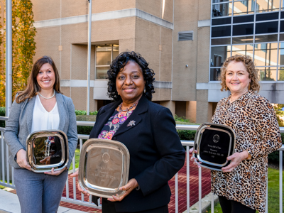 Among the Hall of Fame Award recipients honored at the 2020 Nursing Awards are, from left, Kristin Kappler, Joy Akanji and Connie Richardson.