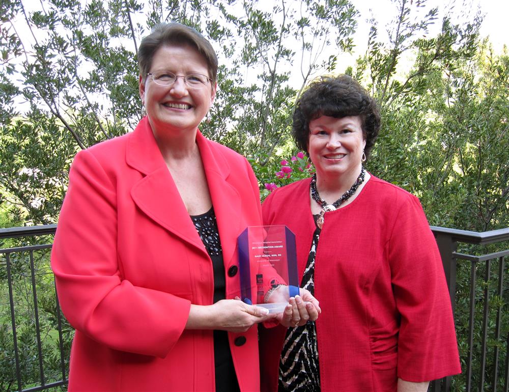 : Mary Mixon, left, with Martha Fulcher, ONE President